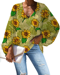 <span class=keywords><strong>Blusa</strong></span> de mujer 2025, ropa elegante para discoteca, Tops únicos con estampado de gato de Cactus encantador, blusas de mujer, ropa personalizada, Tops de <span class=keywords><strong>manga</strong></span> abullonada - Product Image 5