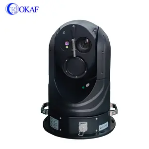 Salt fog proof gyro stabilized multi sensor human boat detection CCTV surveillance long range PTZ thermal camera