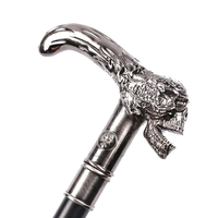 Canne de marche élégante pour gentleman, en métal décoratif, avec tête de crâne noire en forme de T