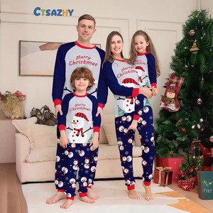 Estilo ocidental Natal Família Pijama Terno Conjunto Pijama Respirável Secagem Rápida - Product Image 1