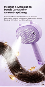 Cepillo de masaje eléctrico con airbag y atomización de aceites esenciales, con función de carga para el cuidado del cabello. - Product Image 6