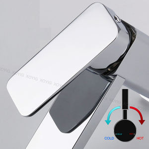 Hot & Cold Mixer Bathroom Tap Single Handle Chrome Square Deck Mounted Basin Sink Faucet for Hotels and Homes - Product Image 2