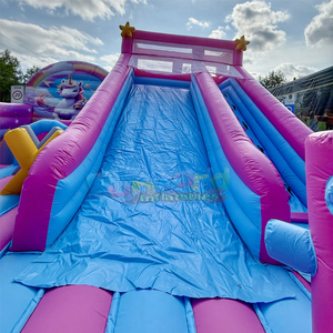 Kids outdoor party jumping bounce house commercial bouncy castle with slide giant inflatable unicorn <b>kingdom</b> playground - Product Image 4