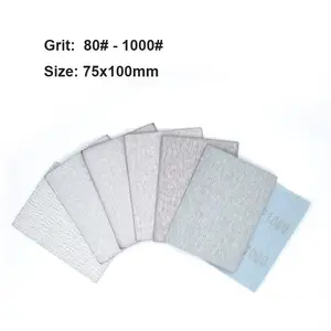 SDPSI75x100mm Square White Dry Sanding Paper Hook Loop Flocking Sandpaper Grinding For Polishing Metal 80-1000 Grit