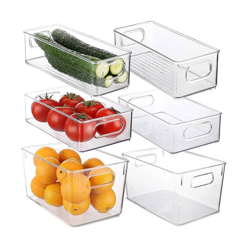 Fridge Refrigerator Organizer Bins Storage Bins with Handles for Freezers Countertops Cabinets Organization Storage