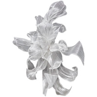 Reuze zijden organza met zeefdruk bloemen, handgemaakt, met handgestikte rand, witte kousenbloemen, bruiloft achtergronden, verjaardagsfeesten