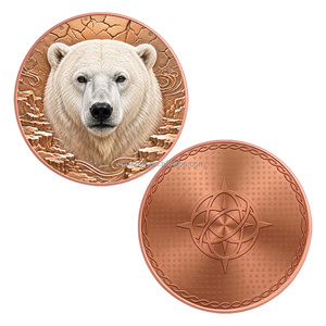 Op maat gemaakte prijs Wildlife Animal 1 2 5 Avdp oz .999 Fijne Koperen Warrior Leeuw Wolf Tijger Munt met logo - Product Image 2