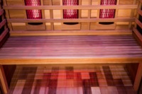 Sauna intérieur en bois à infrarouge lointain avec chauffage pour les pieds, en fibre de carbone et lumière rouge