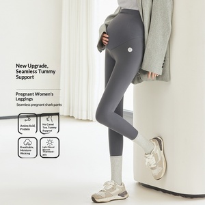 Leggings <span class=keywords><strong>pour</strong></span> femmes enceintes, coupe slim, en nylon, monocouche, sans polaire, nouvelle collection automne-hiver 2023, sans couture, taille haute, maternité - Product Image 5