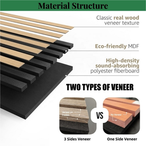 Panneau acoustique décoratif akupanel panneaux acoustiques en polyester à lattes en bois de chêne <span class=keywords><strong>noir</strong></span> pour décoration murale intérieure - Product Image 5