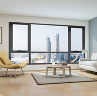 Fenêtre à auvent en aluminium à double vitrage de conception moderne conforme à la norme australienne AS2047 pour maison, balcon et extérieur de maison