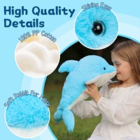 Zachte oceaandieren dolfijn knuffels, oceaan knuffels, blauwe knuffels, knuffeldieren voor kinderen en zeedieren