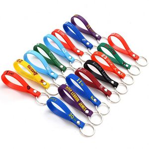 Customization Wristband With <b>Keyring</b> Silicone Design Your Own Rubber Keychain for Gifts - Product Image 4