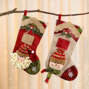 Nueva mediana de Navidad extra grande de lino con diseño de dibujos animados en 3D, decoración navideña, regalo, adorno. - Product Image 3