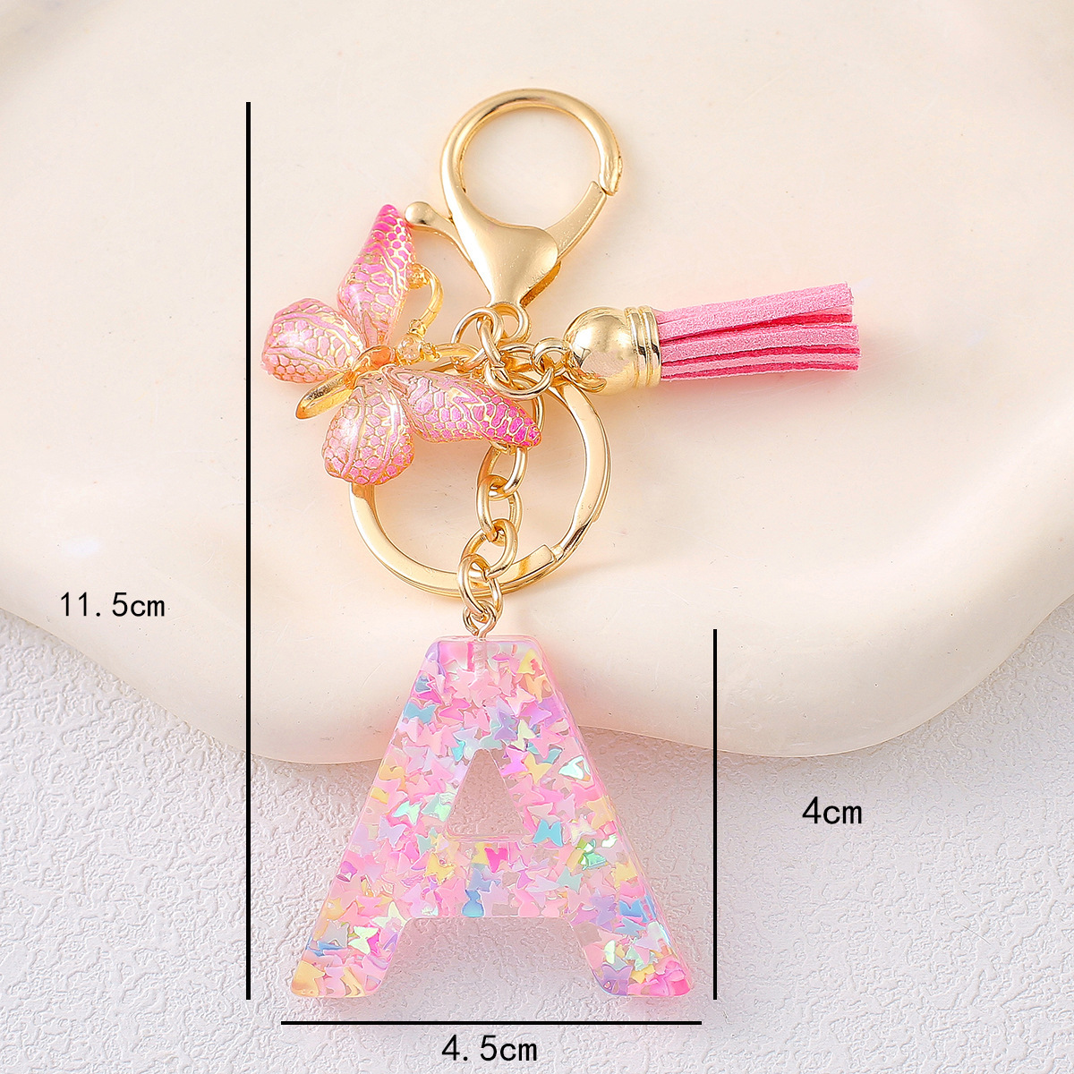 Wholesale Purple Butterfly and Resin Love Snowflake Key Chain