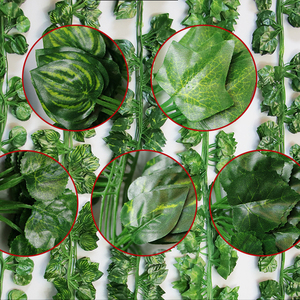 Acción de Gracias Navidad Pascua interior decorativo Artificial <span class=keywords><strong>verde</strong></span> enredadera reptil escalada techo uva vid dinero planta Twining - Product Image 6