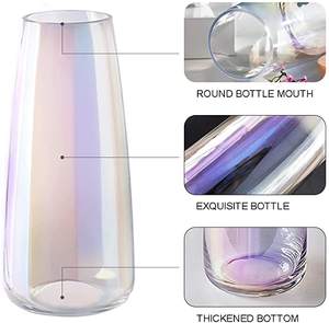 आधुनिक हाथ से बने गिलास पारदर्शी hydroponic संयंत्र कंटेनर जादू स्पष्ट गिलास शंकु फूल फूलदान के लिए शादी की सजावट - Product Image 6