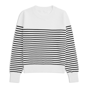 Maglione Pullover a Righe in Cotone per <span class=keywords><strong>Donna</strong></span>, <span class=keywords><strong>Elegante</strong></span> e Minimalista, di Alta Qualità per l'Inizio dell'Autunno - Product Image 1