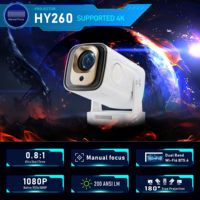 Projecteur de cinéma maison portable à courte focale JUNUO HY260 Pro H726 1080P compatible 4K, 200 lumens ANSI, Android, haut-parleurs intégrés