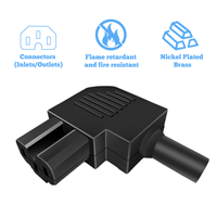 Conector de Alimentación CA LZ-14-T2RA IEC 60320 C15, Enchufe Angular de Conexión Rápida, Terminales de Tornillo, 10A 250V, Conector Hembra de Entrada Lateral