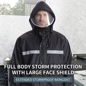 <span class=keywords><strong>Cape</strong></span> <span class=keywords><strong>de</strong></span> <span class=keywords><strong>pluie</strong></span> universelle respirante, durable, élégante, à capuche, imperméable, pliable en polyester pour la conduite <span class=keywords><strong>de</strong></span> vélo électrique, la randonnée et les activités <span class=keywords><strong>de</strong></span> plein air - Product Image 2