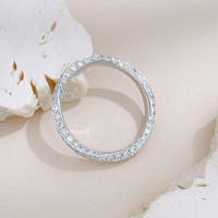 Anello Eternity a Fascia Continua con Diamanti Lab-Grown Pavé Completo, Placcato in Oro Bianco 18K, Gioiello Versatile da Donna per Matrimonio e Impilabile