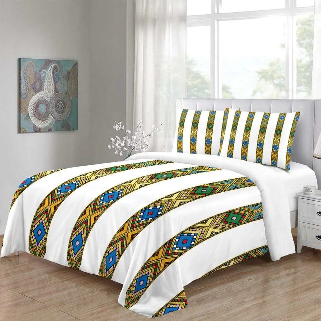 3d impressão digital eritreano/cultura etiópia personalizada, saba e lençol de cama, fronha e duvet capa de edredão