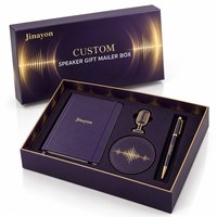 Boîte cadeau rigide personnalisée avec logo pour emballage d'enceintes, base et couvercle, boîte d'expédition imprimée CMYK avec surface laminée brillante
