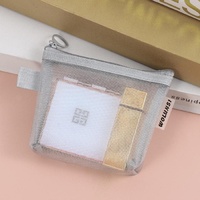 Sac cosmétique mignon en maille avec fermeture éclair, pochette de rangement portable pour le maquillage, pour les voyages et l'usage quotidien