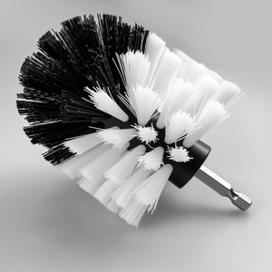 DB009 Brosse de nettoyage pour perceuse à tige hexagonale en nylon souple de qualité supérieure, à poils droits, non-abrasive, robuste, pour l'intérieur des voitures - Product Image 4