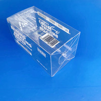 Boîte d'emballage en plastique transparente PVC PET jetable, pliable, rectangulaire, de petite taille, personnalisée, matériaux recyclés pour usage cosmétique, ISO