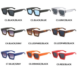 Lunettes de Soleil UV400 à Logo Personnalisé pour Femmes et Hommes, Monture Carrée Vintage Jaune Rouge Bleu avec Protection Solaire - Product Image 2