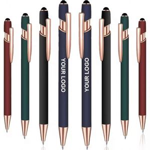 High Quality Rose Gold 2-in-1 Stylus Ballpoint Pen Multifunction Touch Novelty Metal Body <b>Office</b> <b>Supplies</b> LOGO Promotional Gift - Product Image 5