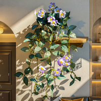 Plantes artificielles suspendues en plastique en gros, fausses fleurs de vigne, fleurs blanches écologiques pour la décoration de la maison, Noël, Pâques