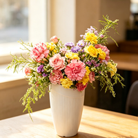 Pot de fleurs vertical en plastique PP, design à rayures verticales en forme de V inversé moulé par injection, pour la décoration de la maison et du bureau
