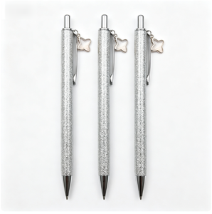Bolígrafo de Metal con Colgante de Trébol de Cuatro Hojas, Brillante y Duradero, Tinta Multicolor, Portátil, Ideal para Regalos de Boda o Negocios - Product Image 5
