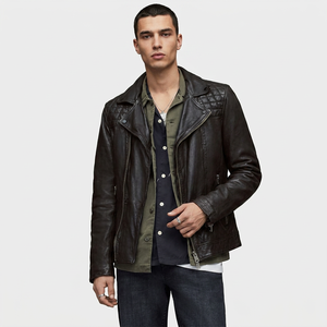 Real Leather Jacket Men Modern Slim Biker Outerwear Premium Quality Moto Riding Coat Luxury Style Mens <b>Genuine</b> Leather Jackets - Product Image 2
