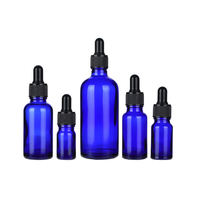 Flacon compte-gouttes en verre bleu pour huiles essentielles 5ml 10ml 20ml 30ml 50ml 100ml Réutilisable Écologique pour l'aromathérapie