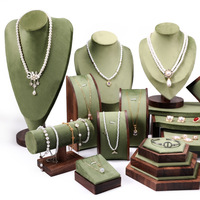 Walnoot houten mannequin nek display standaard juwelierszaak ring en armband dienblad display rek juwelenhouder Guangdong