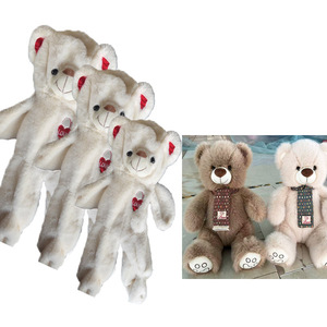 Usine de jouets personnalisée sans rembourrage, cadeau de la Saint-Valentin, peluche animale, ours en peluche <span class=keywords><strong>géant</strong></span> non rembourré avec nœud papillon et fermeture éclair - Product Image 4
