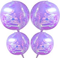 Ballons 4D arc-en-ciel ronds en feuille d'aluminium violette, thème sirène de mer, pour anniversaire, baby shower, mariage, fête disco, décoration de Thanksgiving, et ballons carrés rouges