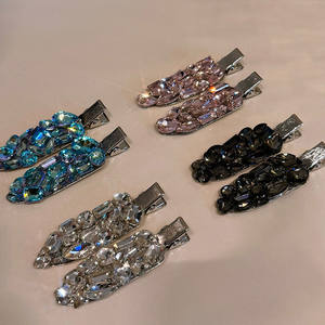 Barrettes à cheveux vintage de luxe pour femmes et filles, ornées de strass, de cristaux et de diamants en métal - Product Image 2