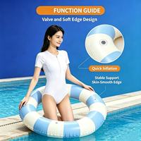 Bouée de piscine gonflable rayée pour adultes, portable, en PVC écologique, jouet de plage estival