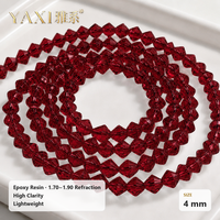 YAXI Perles de diamant à double pointe facettées en résine époxy de 4 mm, strass à trou, écologiques, pour la confection de chapeaux, la tissu sergé et la batiste