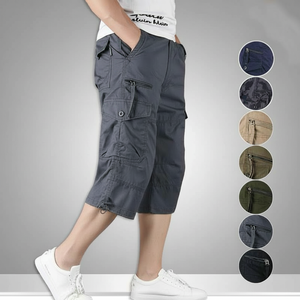 Logo personnalisé Short pour homme à ceinture élastique à séchage rapide Short cargo pour homme d'été Short de sport noir décontracté pour homme - Product Image 1