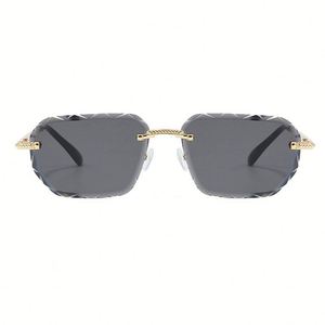 Gafas de Sol Retro de Moda 2025 con Logotipo Personalizado, Montura Metálica Pequeña, Cuadradas, Sin Montura, Protección UV400 para Hombre y Mujer - Product Image 3
