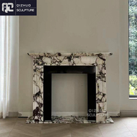 Design moderne simple sculpté à la main maison utilisée décoration intérieure italienne Calacatta alto marbre cheminée Surround