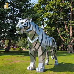 Скульптура тигра из нержавеющей стали в натуральную величину - Product Image 3