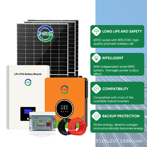 Système d'énergie solaire E-Sun 5KW hors réseau avec batterie LiFePO4, stockage d'énergie domestique mural, onduleur split 48V - Product Image 4