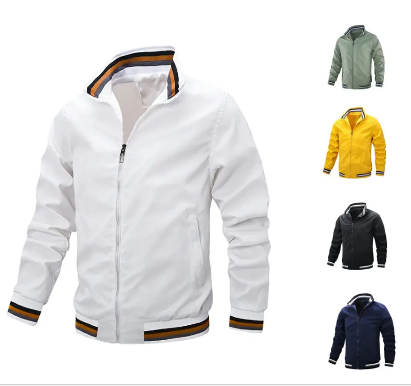 Men's Zipper Jacket Spring Sports Blouson Solid Color Casual Coat Men's Jackets For Men
